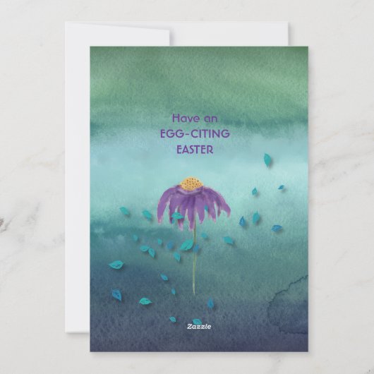 Paashaas met kip feestdagenkaart (Achterkant)