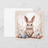 Paashaas met kleurrijke eieren feestdagenkaart (Voorkant / Achterkant)