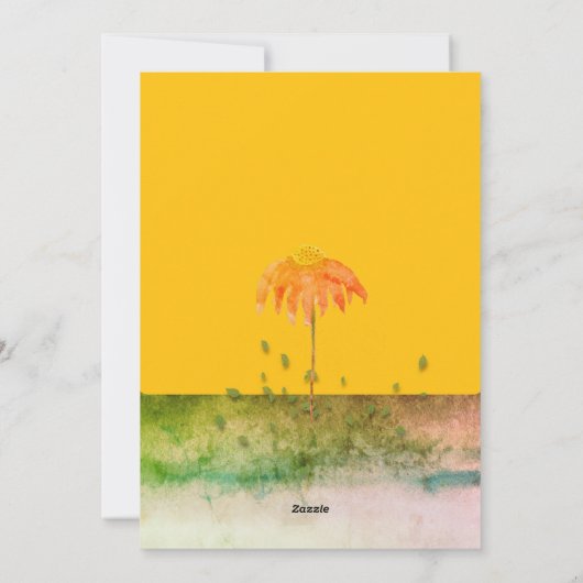 Paashaas met kuikens Grijs Geel Feestdagenkaart (Achterkant)