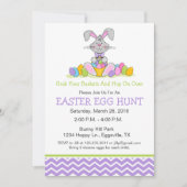 Paashaas met mand Egg Hunt uitnodiging (Voorkant)