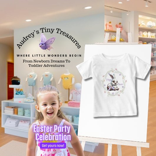 Paashaas met mand van eieren Baby T-shirt