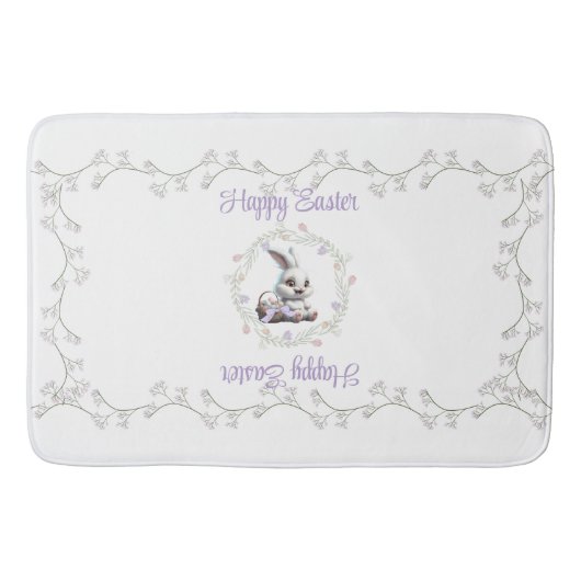 Paashaas met mand van eieren Badmat (Voorkant)