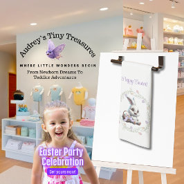 Paashaas met mand van eieren Keukenhanddoek