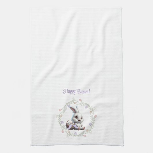 Paashaas met mand van eieren Keukenhanddoek (Verticaal)