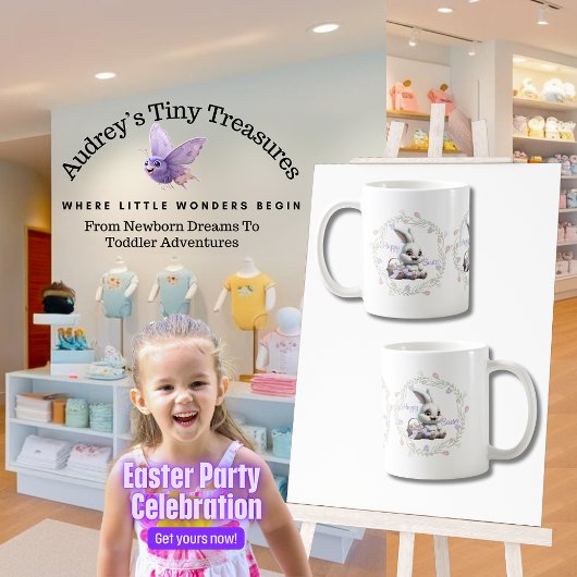 Paashaas met mand van eieren Koffie Mok