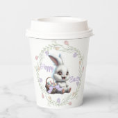 Paashaas met mand van eieren Paper Cup Papieren Bekers (Achterkant)