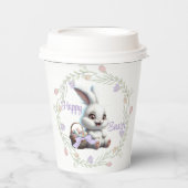Paashaas met mand van eieren Paper Cup Papieren Bekers (Voorkant)