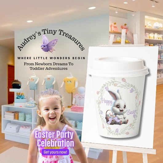 Paashaas met mand van eieren Paper Cup Papieren Bekers