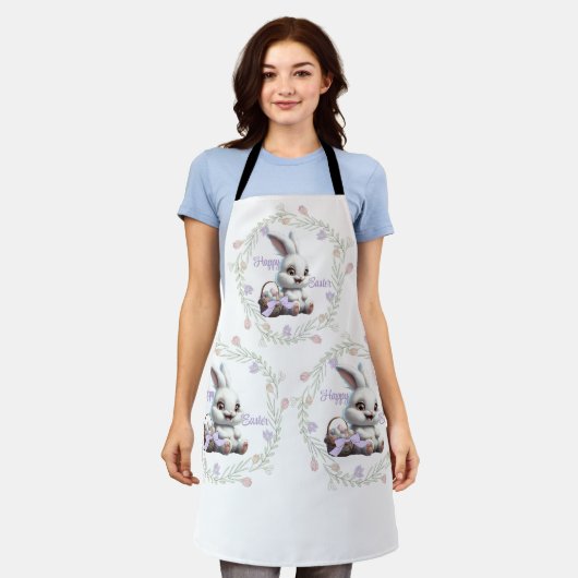 Paashaas met mand van eieren Schort (Gedragen)