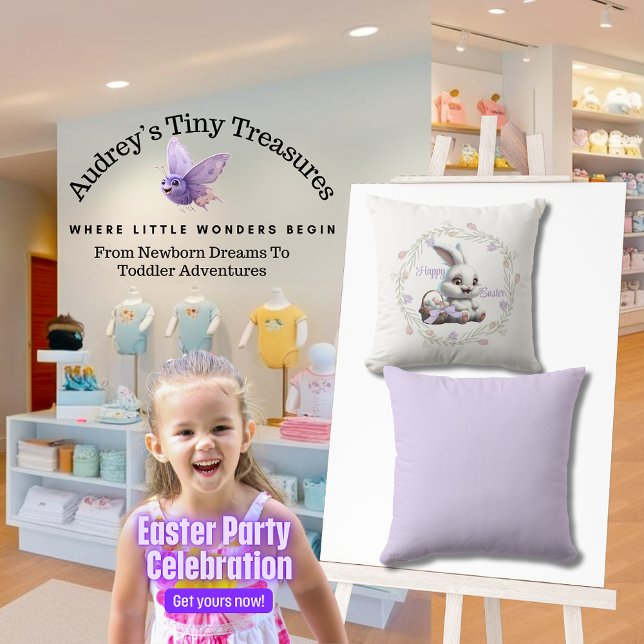 Paashaas met mand van eieren Sierkussen (Creator heeft geüpload)