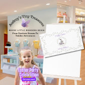 Paashaas met mand van eieren tafelkleed