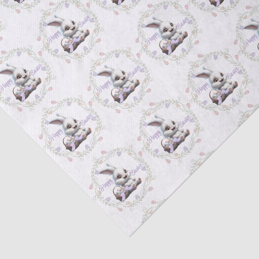 Paashaas met mand van eieren Weefselpapier Tissuepapier (Detail)