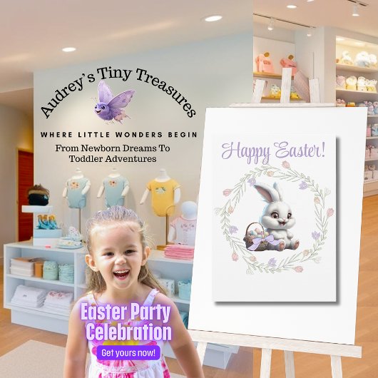 Paashaas met mand van eieren Wenskaart Feestdagenkaart