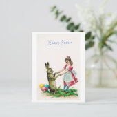  paashaas met meisje briefkaart (Staand voorkant)