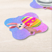 Paashaas met paasei Set papieren onderzetters (Gekanteld)