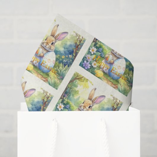 Paashaas met paasei tissuepapier (Cadeauzakje)