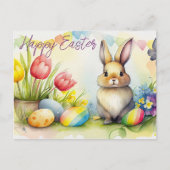 Paashaas met paaseieren briefkaart (Voorkant)