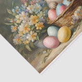  paashaas met paaseieren en -bloemen tissuepapier (Detail)