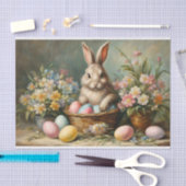  paashaas met paaseieren en -bloemen tissuepapier (Craft)