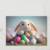 Paashaas met paaseieren feestdagenkaart (Voorkant / Achterkant)
