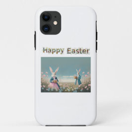 Paashaas met paaseieren Gelukkig Pasen Case-Mate iPhone Case