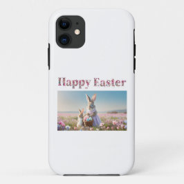 Paashaas met paaseieren Gelukkig Pasen Case-Mate iPhone Case