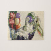 paashaas met paaseieren in een mand legpuzzel (Horizontaal)