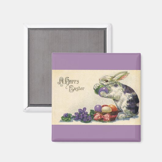 paashaas met paaseieren in een mand magneet (Voorkant / Achterkant)