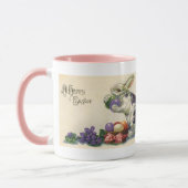 paashaas met paaseieren in een mand mok (Links)