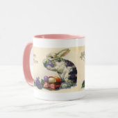 paashaas met paaseieren in een mand mok (Voorkant links)