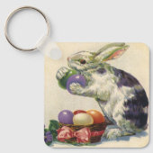  paashaas met paaseieren in een mand sleutelhanger (Voorkant)