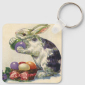  paashaas met paaseieren in een mand sleutelhanger (Achterkant)