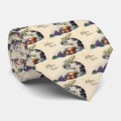  paashaas met paaseieren in een mand stropdas (Opgerold)