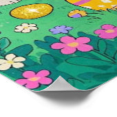 Paashaas met paaseieren poster (Hoek)