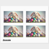 Paashaas met paaseieren rechthoekige sticker (Vel)