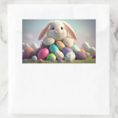 Paashaas met paaseieren rechthoekige sticker (Tas)