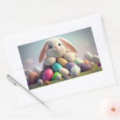 Paashaas met paaseieren rechthoekige sticker (Envelop)
