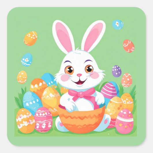 Paashaas met paaseieren Sticker Sheet (Voorkant)