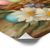  paashaas met paasmanden, bloemen perfect poster (Hoek)