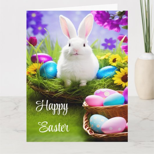 Paashaas Met Paasmandje Kaart (Voorkant)