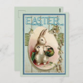  paashaas met paraplu briefkaart (Voorkant / Achterkant)