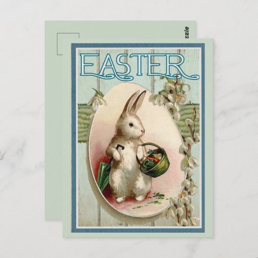  paashaas met paraplu briefkaart (Voorkant / Achterkant)