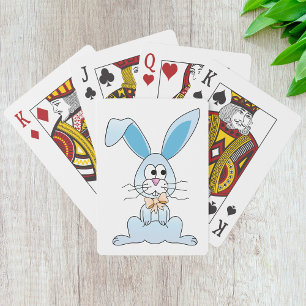 Paashaas met vlinderdasje pokerkaarten
