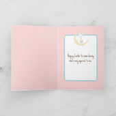 Paashaas met voorjaarstulpen feestdagen kaart (Binnen)