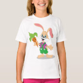 Paashaas met wortel meisjes T-shirt (Voorkant)