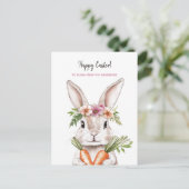 paashaas met wortelen briefkaart (Staand voorkant)