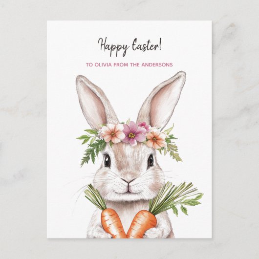 paashaas met wortelen briefkaart (Voorkant)