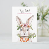  paashaas met wortelen kaart (Staand voorkant)