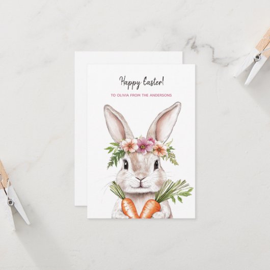  paashaas met wortelen kaart (Voorkant / Achterkant in situ)