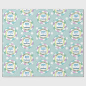 Paashaas Officiële Seal Speciale Levering Blauwgro Cadeaupapier (Vlak)